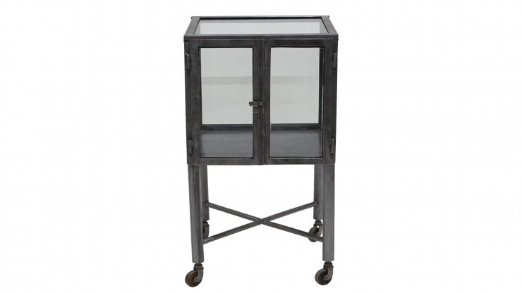Kabinett sidobord med hjul metall/glas i gruppen Vintage / Bord / Smbord hos Trosa Mbler (TML-SG05030)